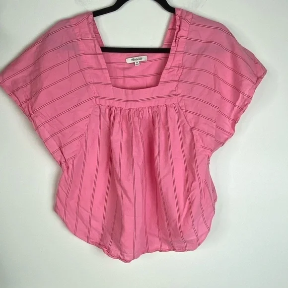 Madewell Butterfly Striped Top Cecilia Stripe XS Pink - Picture 2 of 7